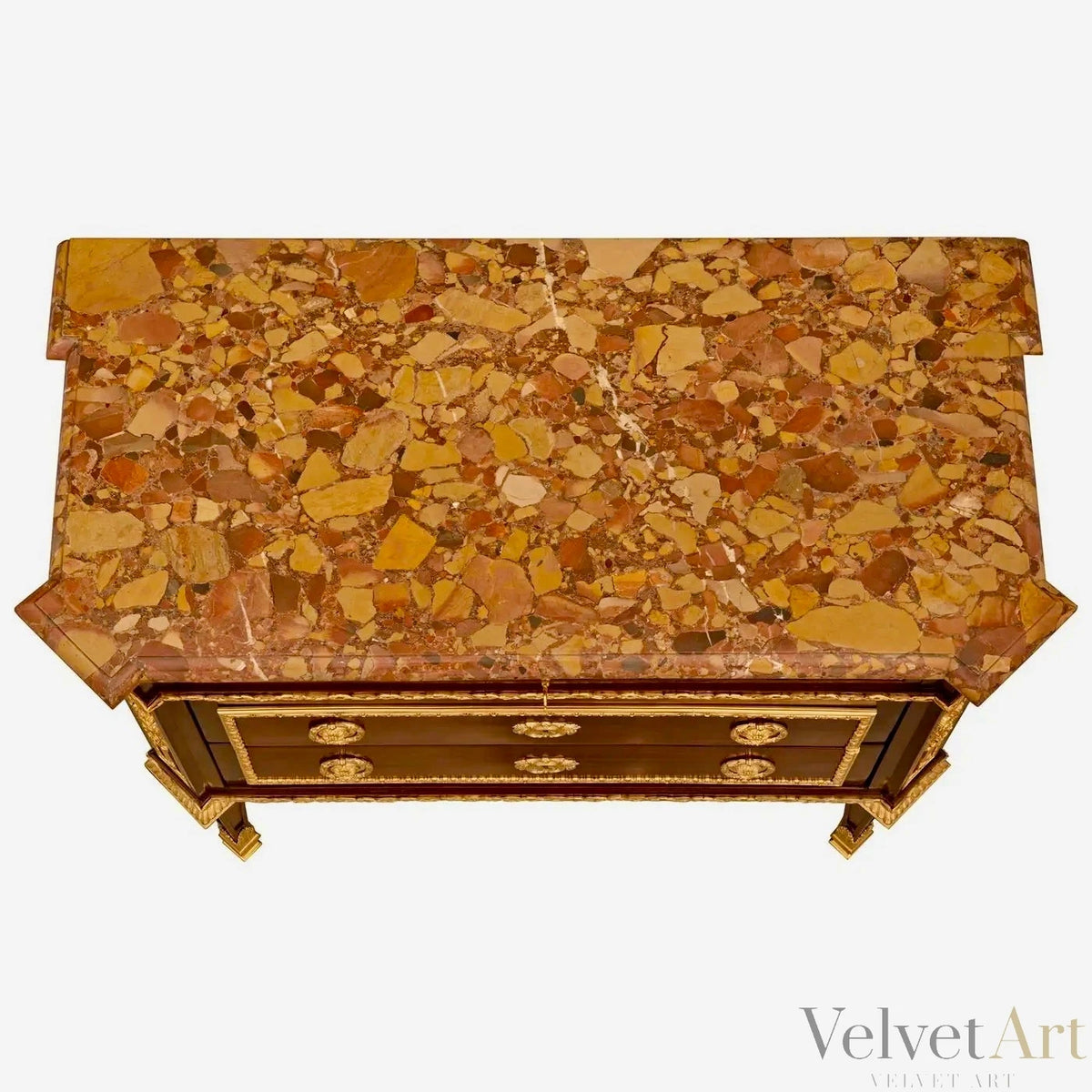 Cómoda Francesa Luis XVI Atribuida a Henry Dasson, Caoba, Ormolú y Mármol Brèche d’Alep – vista 5 de 10
