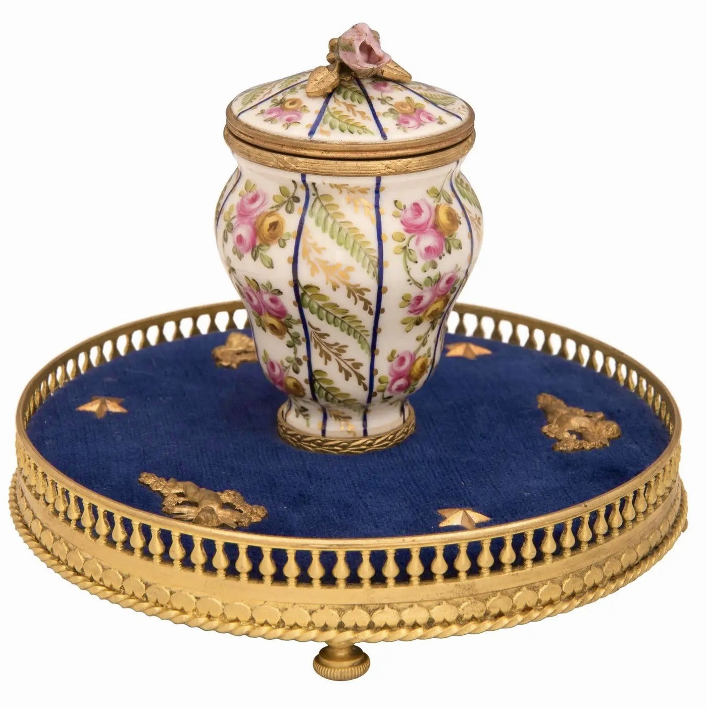 Tintero Francés de Porcelana de Sèvres y Ormolú | Siglo XIX, Estilo Luis XVI