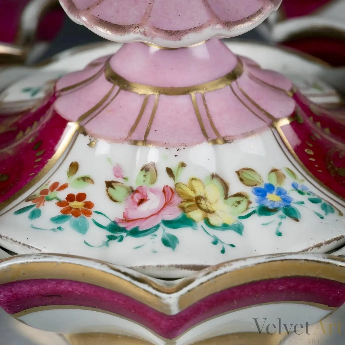 Juego de Tocador Francés Elbee, Porcelana Pintada a Mano, 1900 – vista 3 de 7
