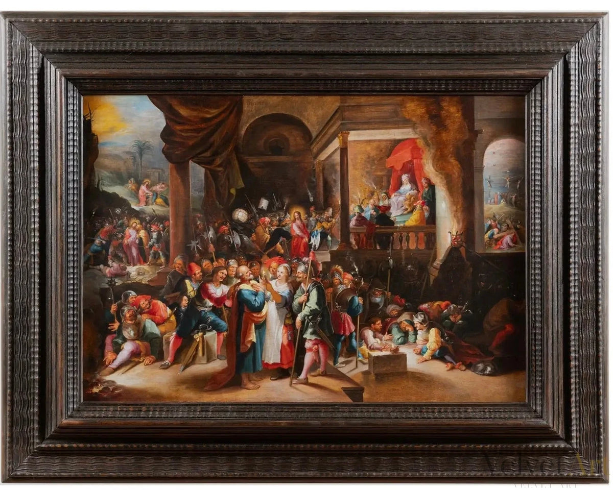 La Negación de San Pedro, Hieronymus Francken III, Escuela de Amberes del Siglo XVII – vista 2 de 10