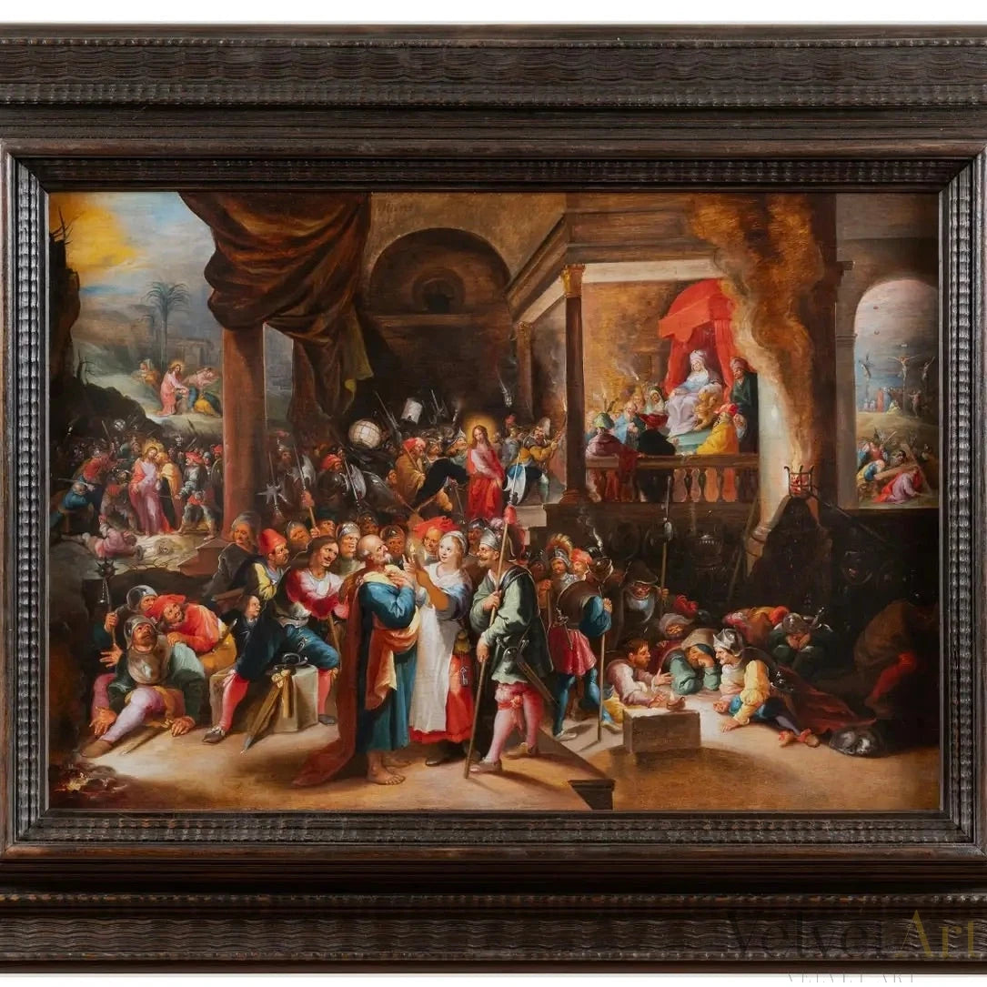 La Negación de San Pedro, Hieronymus Francken III, Escuela de Amberes del Siglo XVII