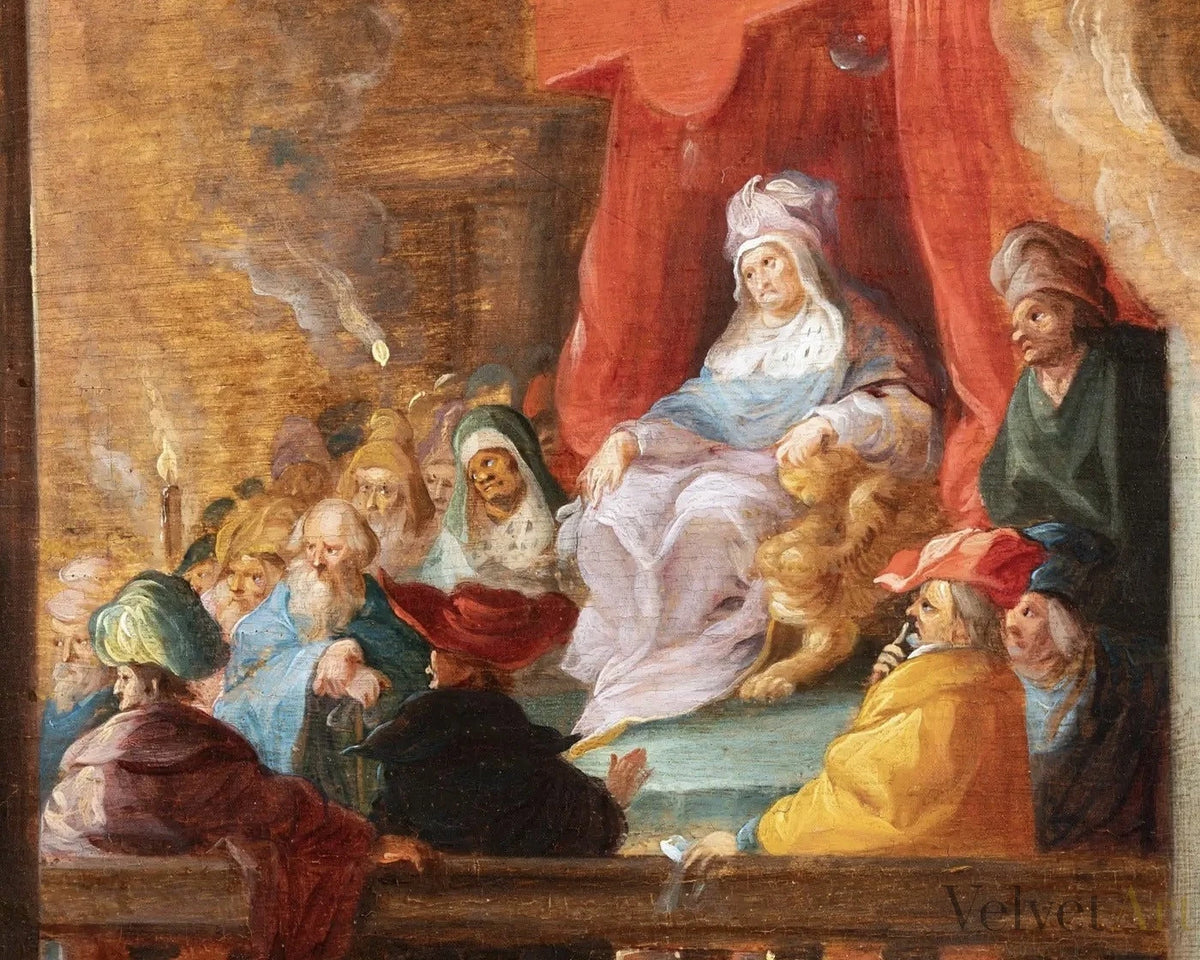 La Negación de San Pedro, Hieronymus Francken III, Escuela de Amberes del Siglo XVII – vista 7 de 10