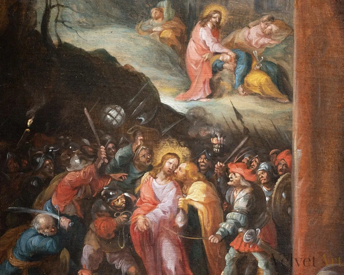 La Negación de San Pedro, Hieronymus Francken III, Escuela de Amberes del Siglo XVII – vista 4 de 10
