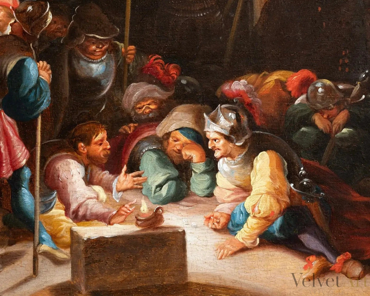 La Negación de San Pedro, Hieronymus Francken III, Escuela de Amberes del Siglo XVII – vista 8 de 10