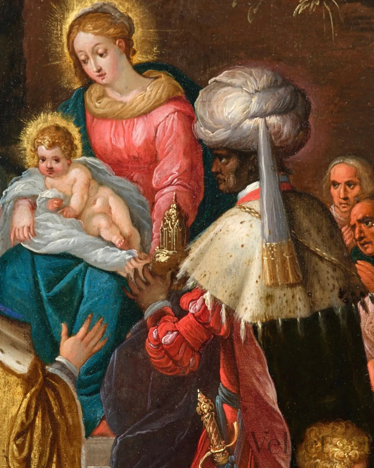 La Adoración de los Reyes Magos, Frans Francken el Joven, 1610, Escuela de Amberes – vista 9 de 10