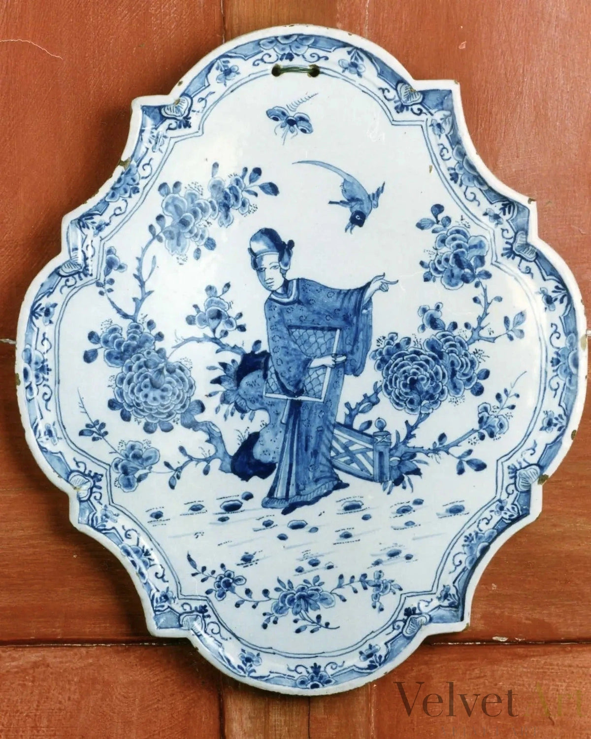 Cartela de Delft con Dama en Jardín Chinoiserie (1750–1775) – vista 2 de 5