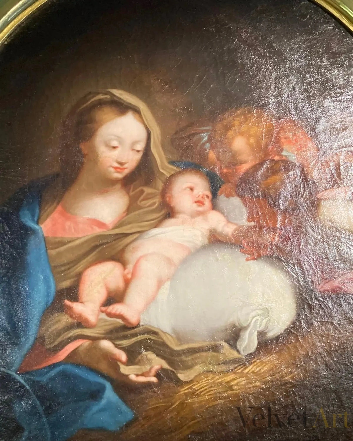 Círculo de Carlo Maratta: "Virgen con el Niño y Ángeles" | Pintura Barroca Italiana del Siglo XVIII