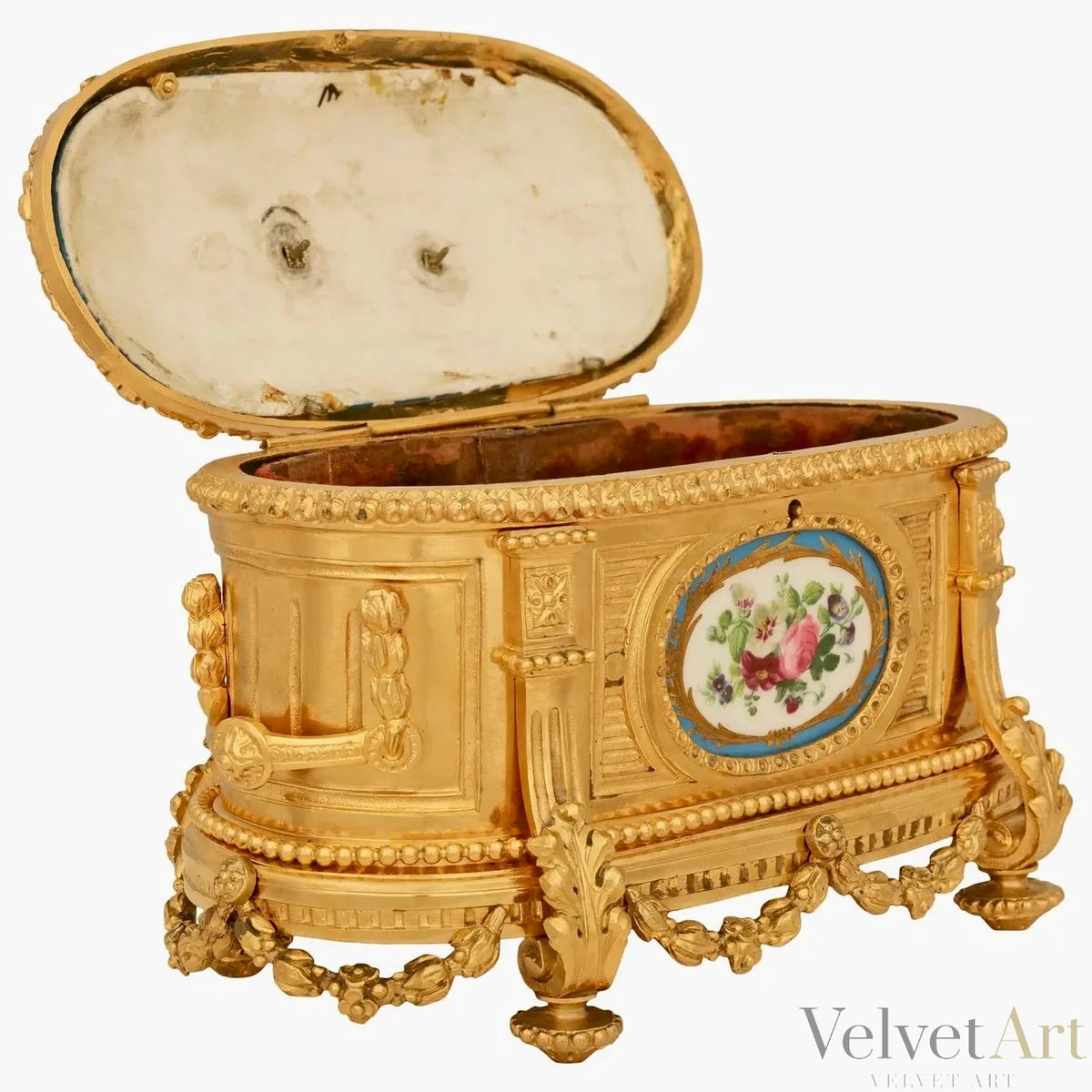 Caja joyero francesa de porcelana de Sèvres y ormolú, estilo Luis XVI, siglo XIX – vista 4 de 9