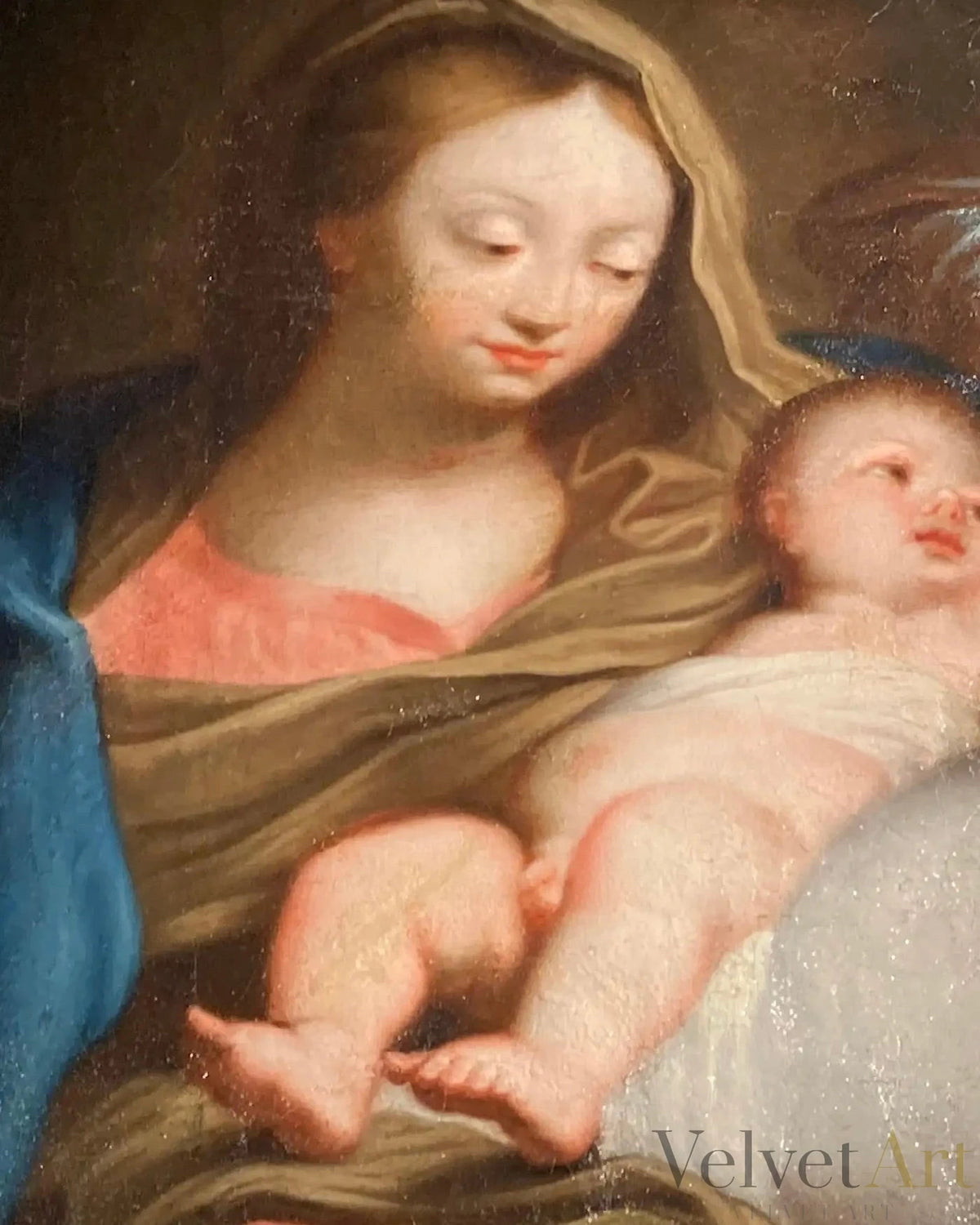 Círculo de Carlo Maratta: "Virgen con el Niño y Ángeles" | Pintura Barroca Italiana del Siglo XVIII