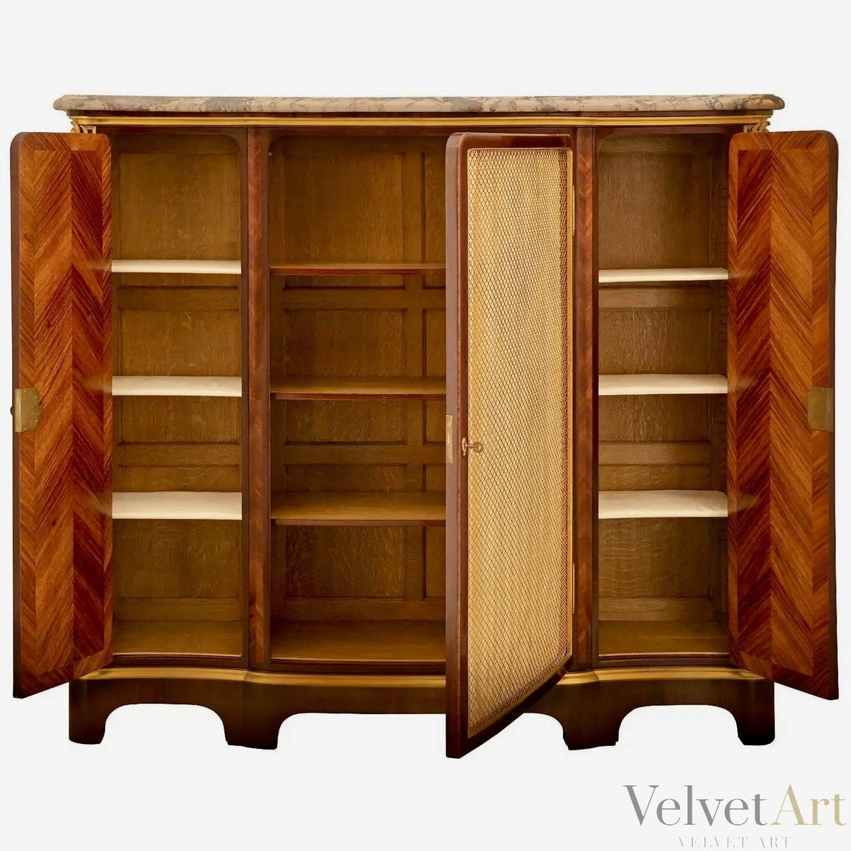 Vitrina Francesa en Tulipwood, Ormolu y Mármol Brèche Violette, Siglo XIX, Estilo Luis XV – vista 4 de 10