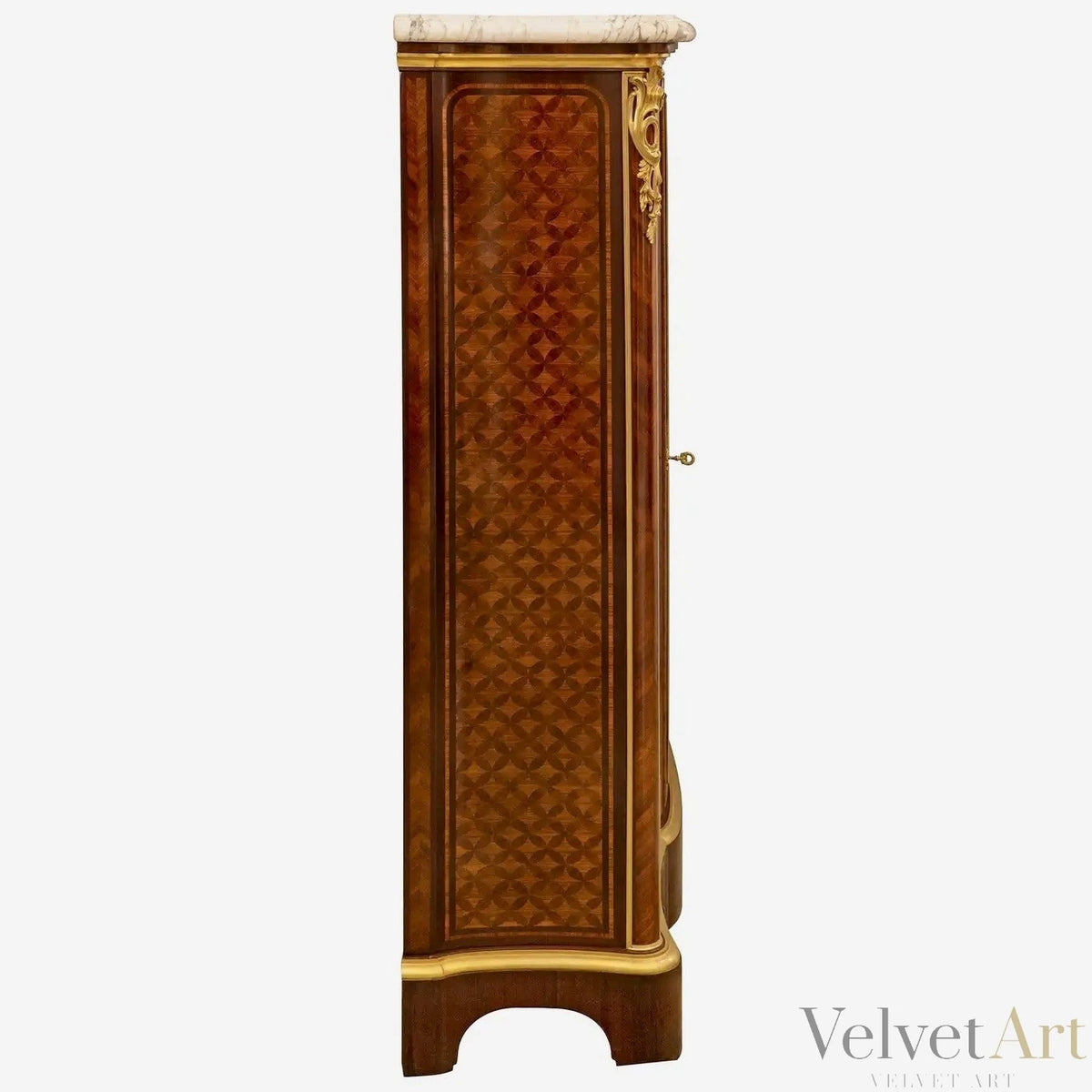 Vitrina Francesa en Tulipwood, Ormolu y Mármol Brèche Violette, Siglo XIX, Estilo Luis XV – vista 5 de 10