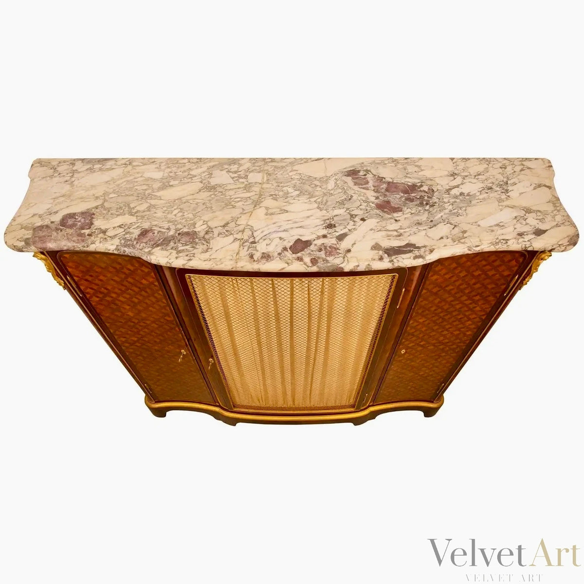 Vitrina Francesa en Tulipwood, Ormolu y Mármol Brèche Violette, Siglo XIX, Estilo Luis XV – vista 10 de 10