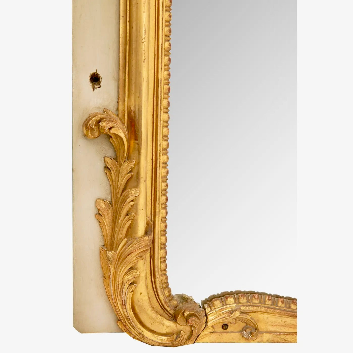Espejo Francés Luis XV del Siglo XIX en Madera Dorada Original