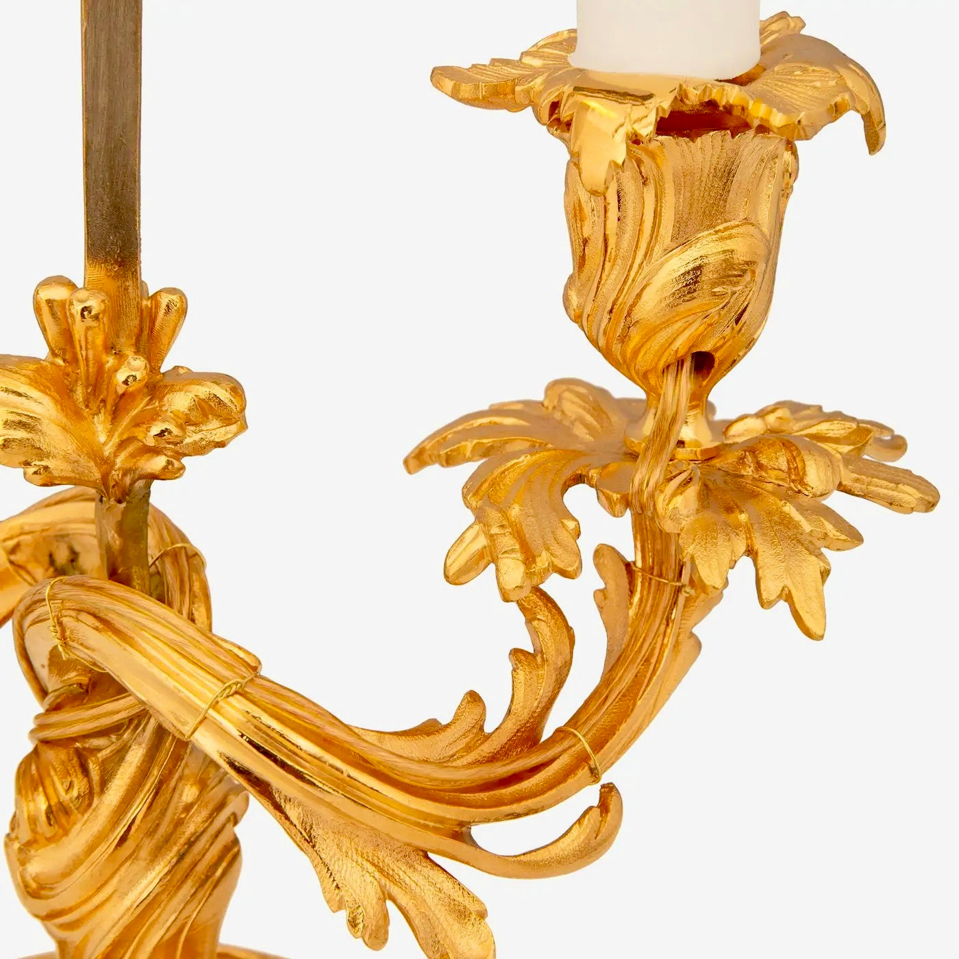Pareja de Lámparas Candelabro Luis XV en Ormolú Francés del Siglo XIX