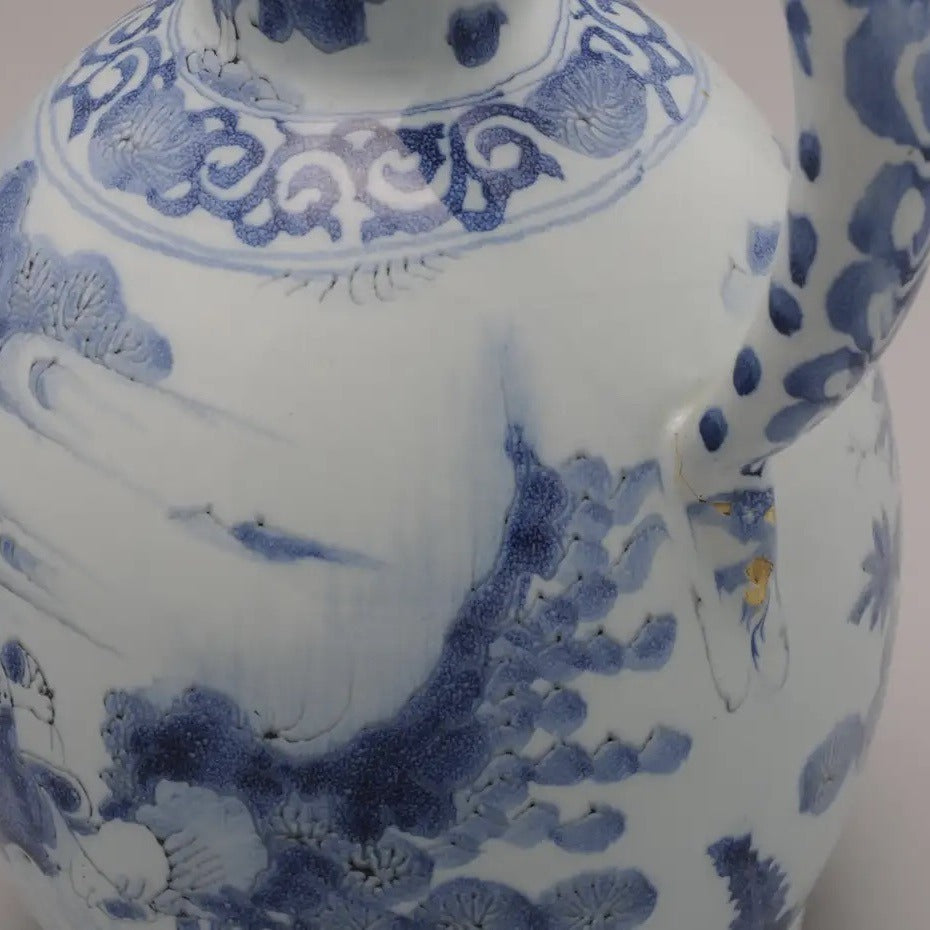 Jarro Vertedor Holandés de Delftware del Siglo XVII | Decoración Chinoiserie Estilo Wanli