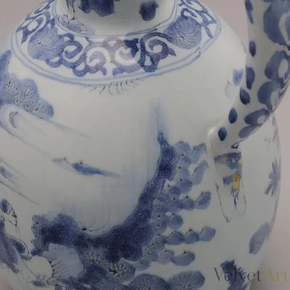 Jarro Vertedor Holandés de Delftware del Siglo XVII, Decoración Chinoiserie Estilo Wanli – vista 7 de 10