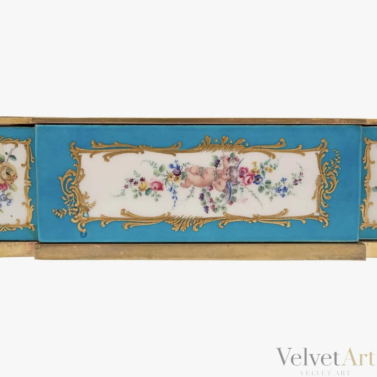 Tintero Francés Luis XVI del Siglo XIX en Porcelana de Sèvres y Ormolu Original – vista 2 de 7