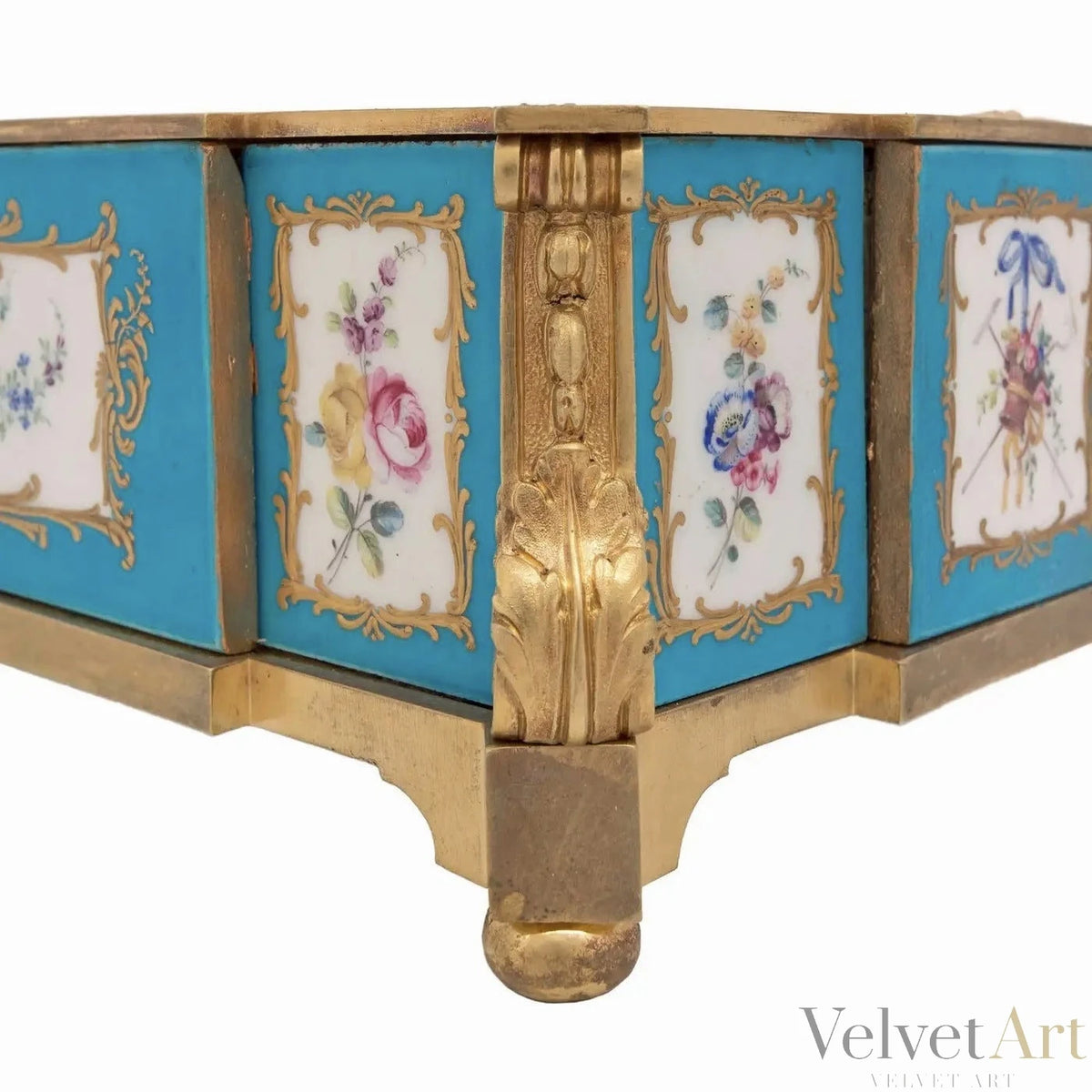 Tintero Francés Luis XVI del Siglo XIX en Porcelana de Sèvres y Ormolu Original – vista 7 de 7