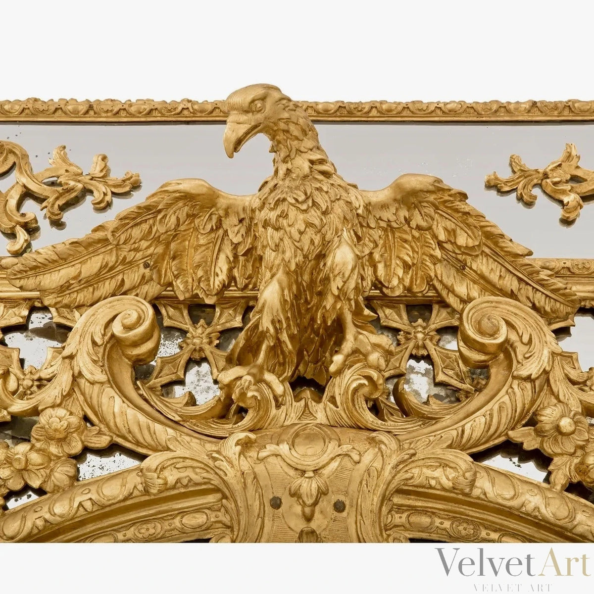 Espejo Italiano de Madera Dorada con Doble Marco de Época Luis XIV del Siglo XVII – vista 8 de 8