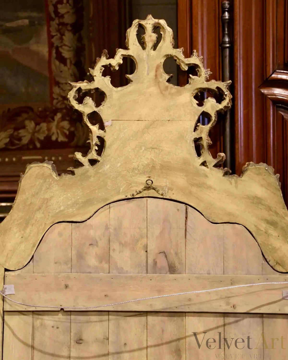 Espejo Italiano Rococó Pintado a Mano con Escenas Pastorales del Siglo XIX