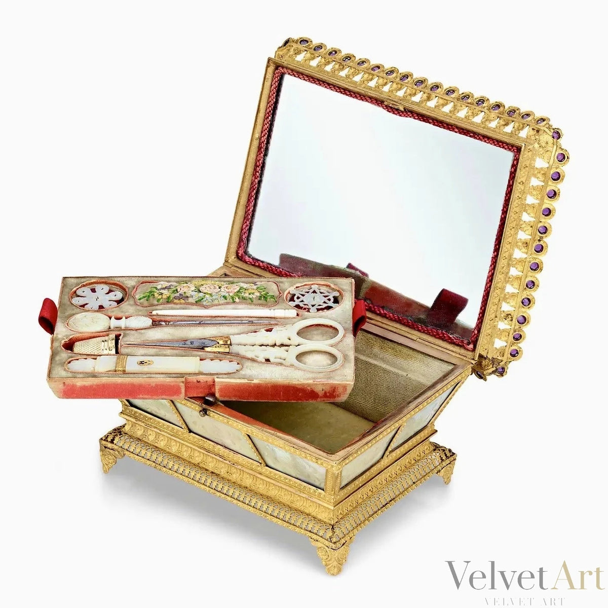 Costurero Palais Royal en Nácar y Bronce Dorado: El París del Siglo XIX – vista 2 de 6