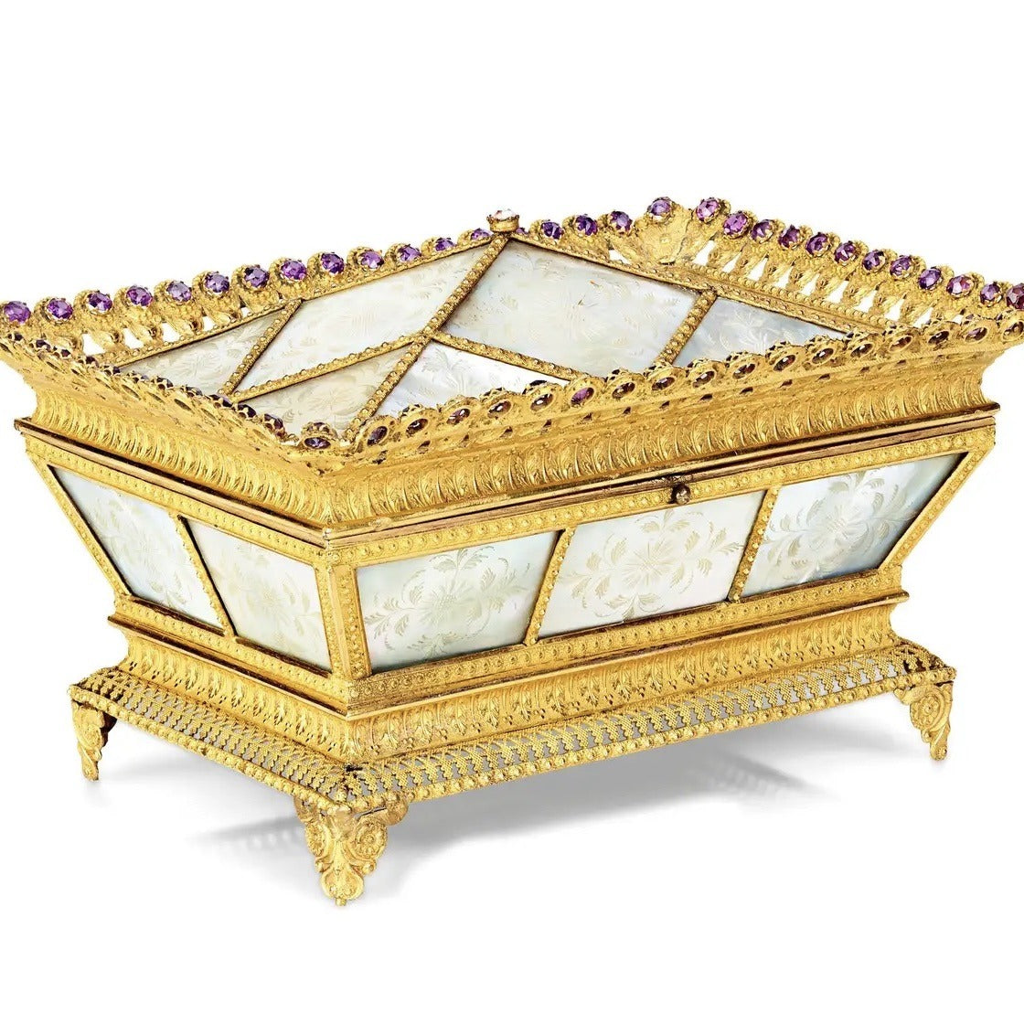 Costurero Palais Royal en Nácar y Bronce Dorado: El París del Siglo XIX