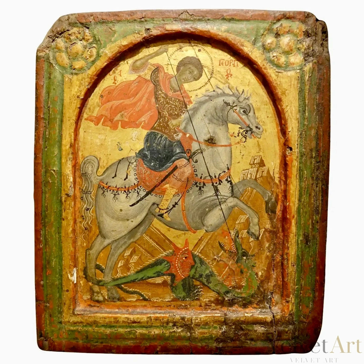 "San Jorge y el Dragón" | Escuela de Creta Siglo XVIII