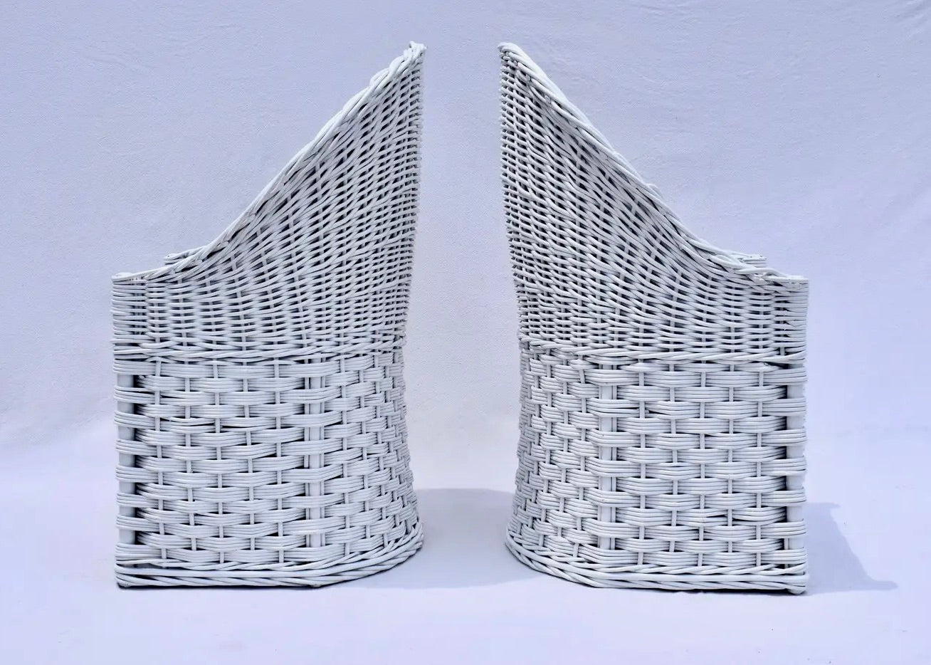 Sillas de Ratán Trenzado Wicker Works de los Años 80