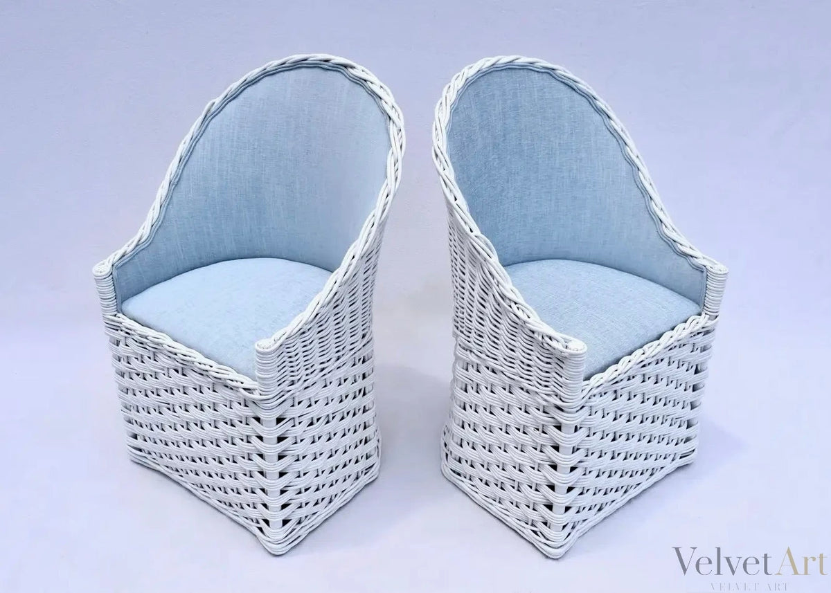 Sillas de Ratán Trenzado Wicker Works de los Años 80 – vista 4 de 7