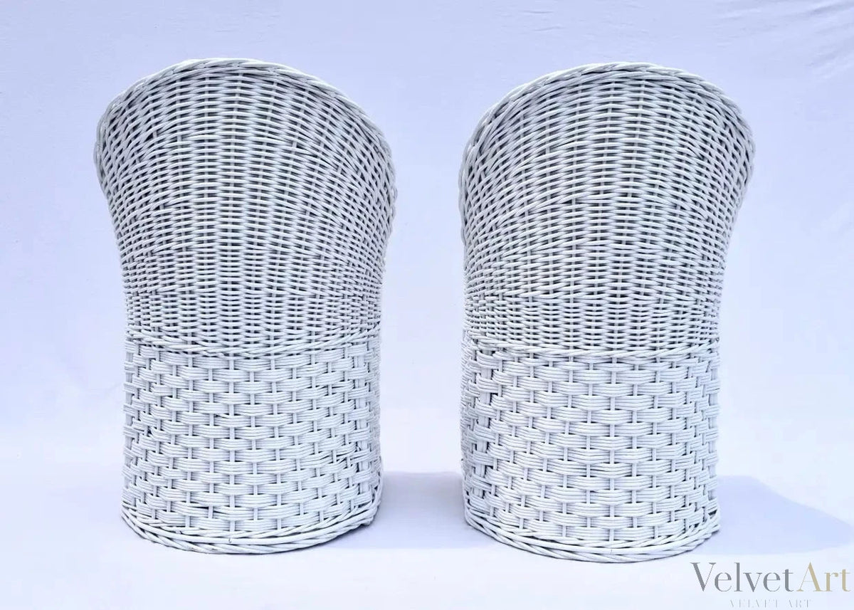 Sillas de Ratán Trenzado Wicker Works de los Años 80 – vista 6 de 7