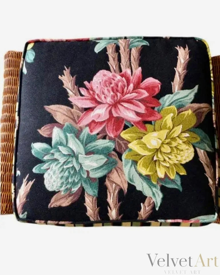Sillón de Mimbre Tejido Big Dady con Otomana de los Años 80 – vista 3 de 6