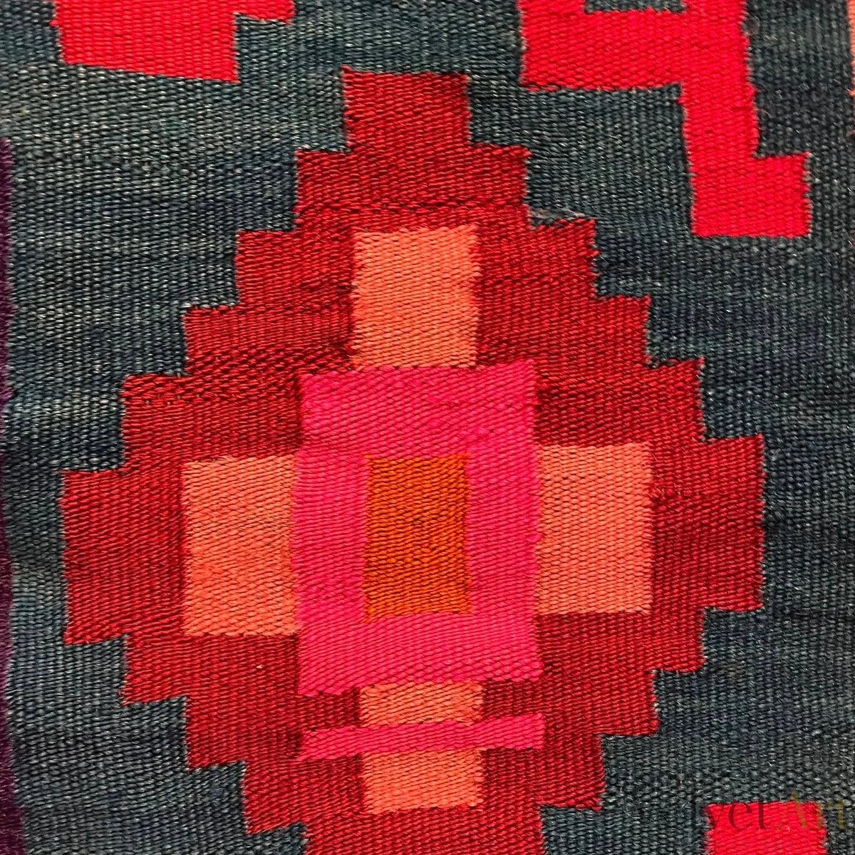 Alfombra Tradicional Rumana de Lana Hecha a Mano en los Años 50