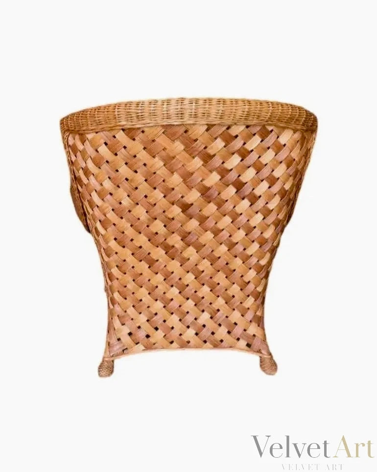 Sillón de Mimbre Tejido Big Dady con Otomana de los Años 80 – vista 5 de 6