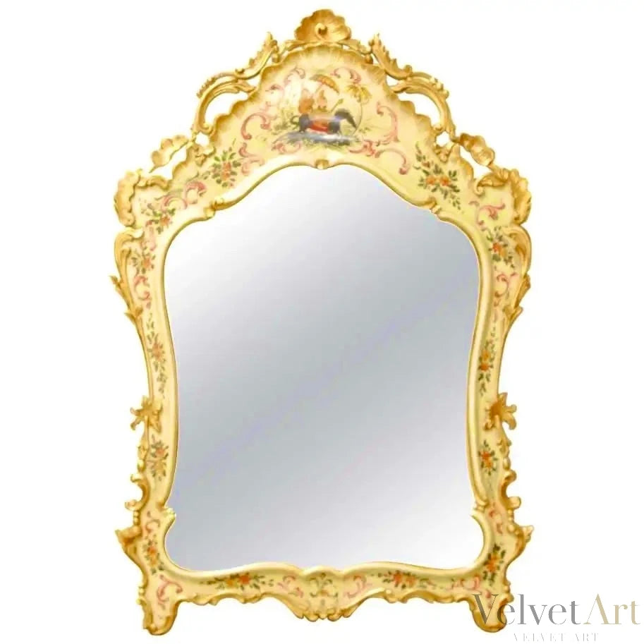Espejo Chinoiserie Veneciano Lacado, Italia, 1970