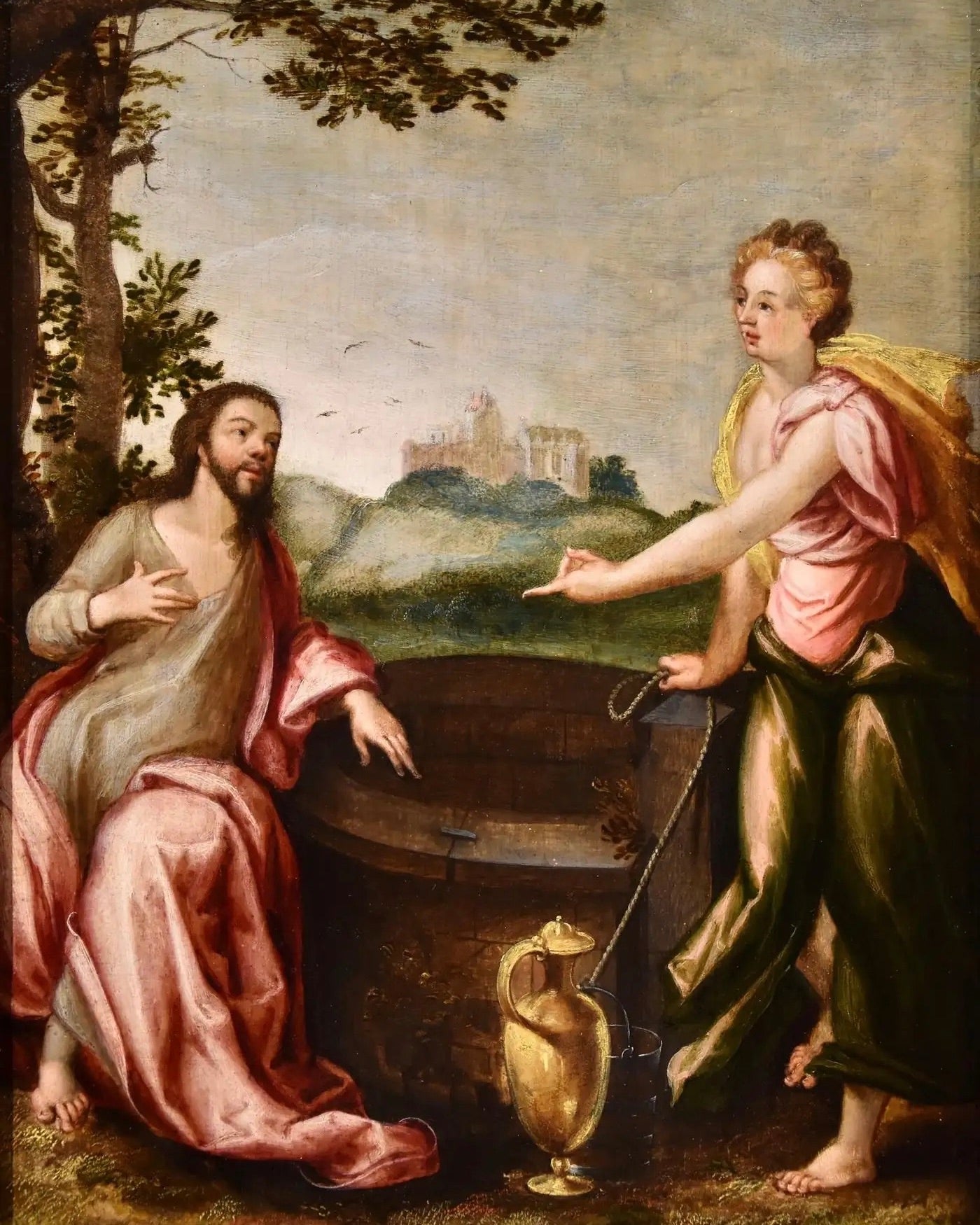 "Cristo y la Samaritana" | Ludovico Pozzoserrato, Siglo XVII