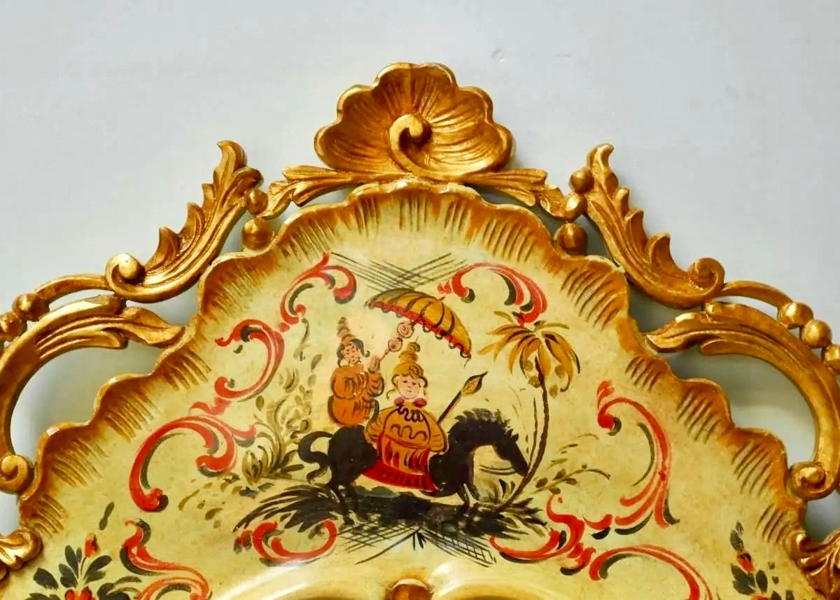 Espejo Chinoiserie Veneciano Lacado | Italia, 1970