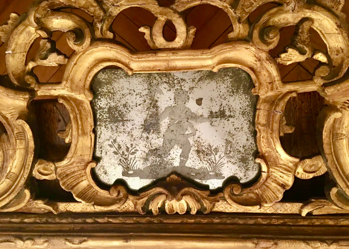Espejo Veneciano Grabado del Siglo XVII