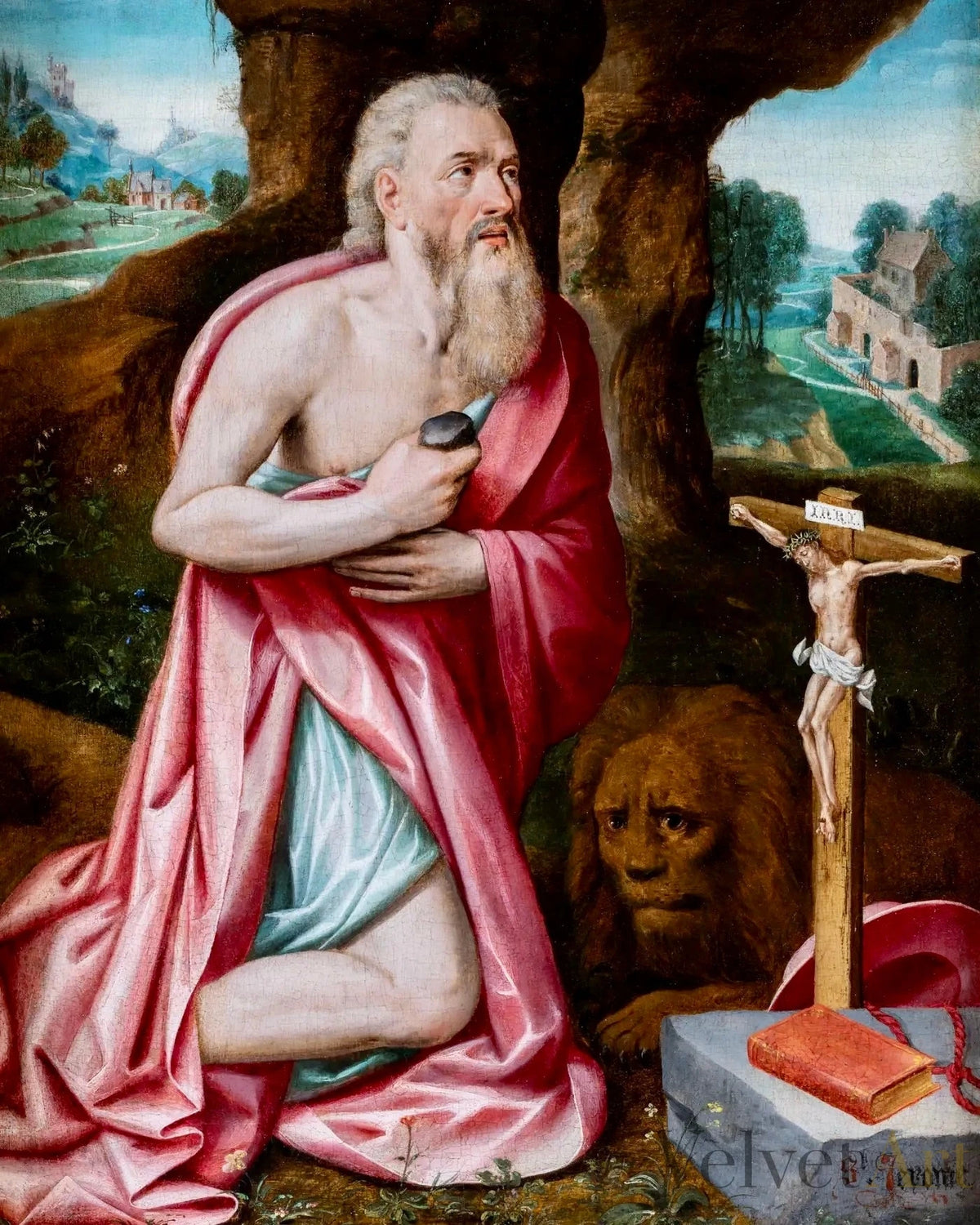 "San Jerónimo" | Círculo de Lambert Van Noort, Escuela de Amberes, ca. 1550