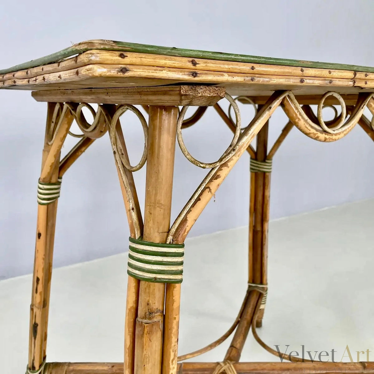 Mesa Italiana Liberty de Ratán de Palazzo Falconi de 1900 – vista 8 de 9