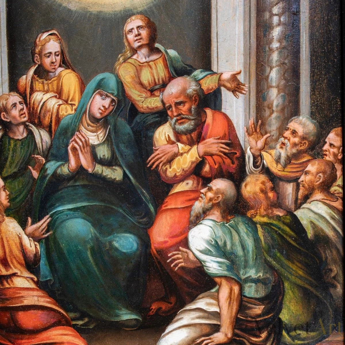 Pentecostés, Escuela Española Siglo XVI, Óleo sobre Lienzo – vista 2 de 4