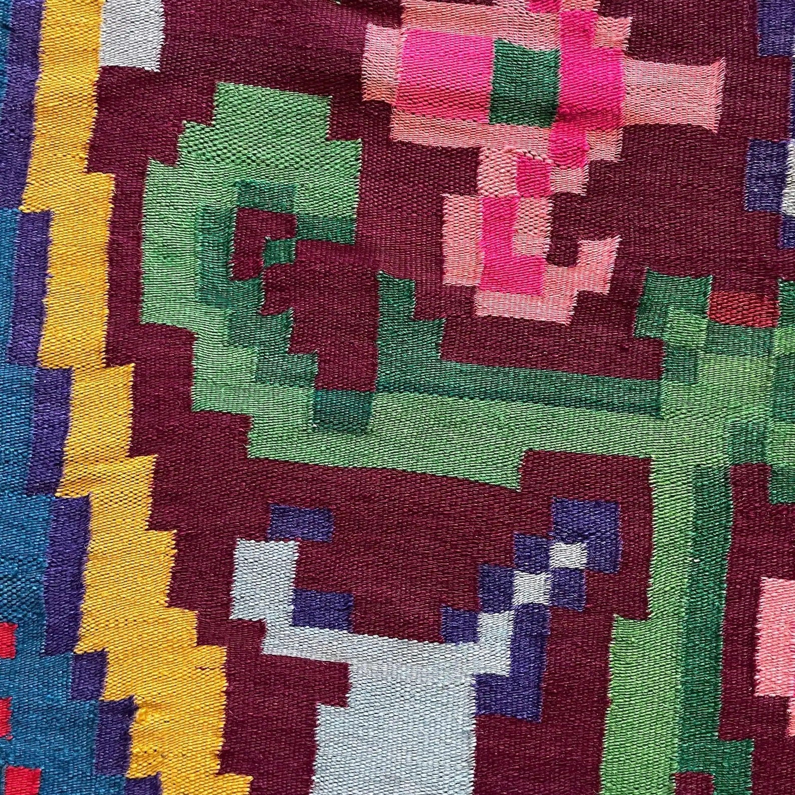 Alfombra Tradicional Rumana de Lana Hecha a Mano en los Años 50