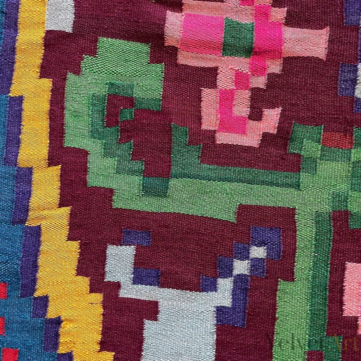 Alfombra Tradicional Rumana de Lana Hecha a Mano en los Años 50