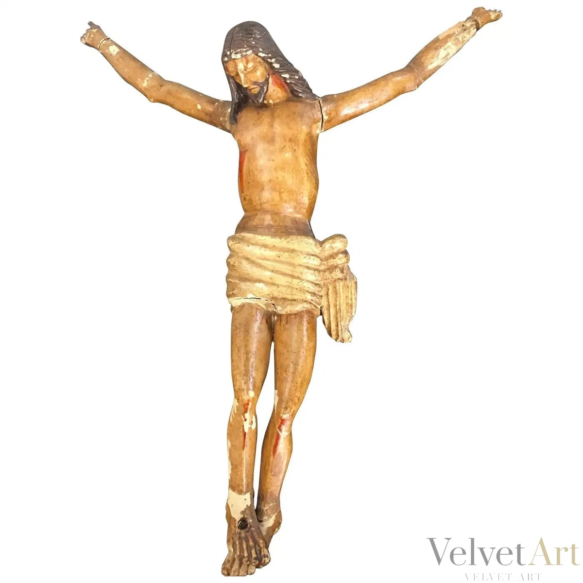 Cristo Crucificado en Madera Tallada, España, 1780