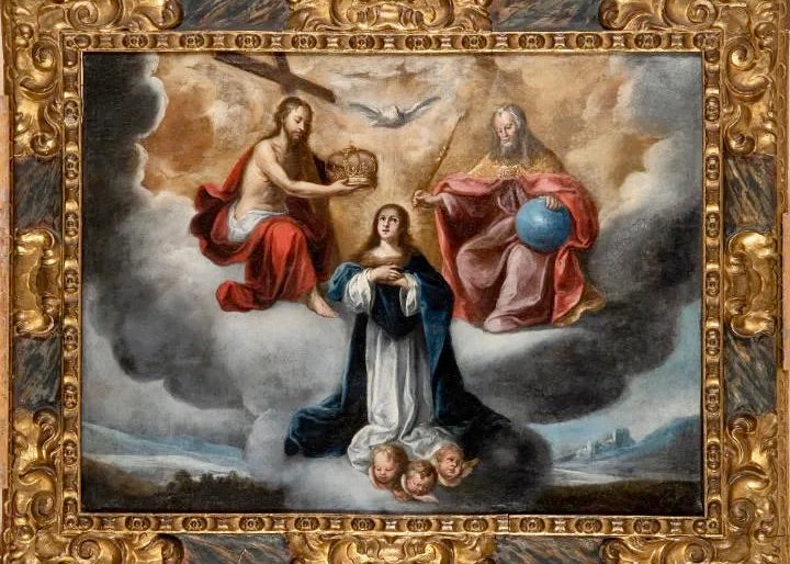 Bernardo Germán Llorente (Sevilla, 1680-1759) | Coronación de la Virgen por la Santísima Trinidad