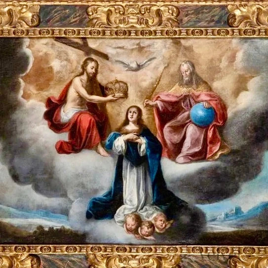 Bernardo Germán Llorente (Sevilla, 1680-1759) | Coronación de la Virgen por la Santísima Trinidad