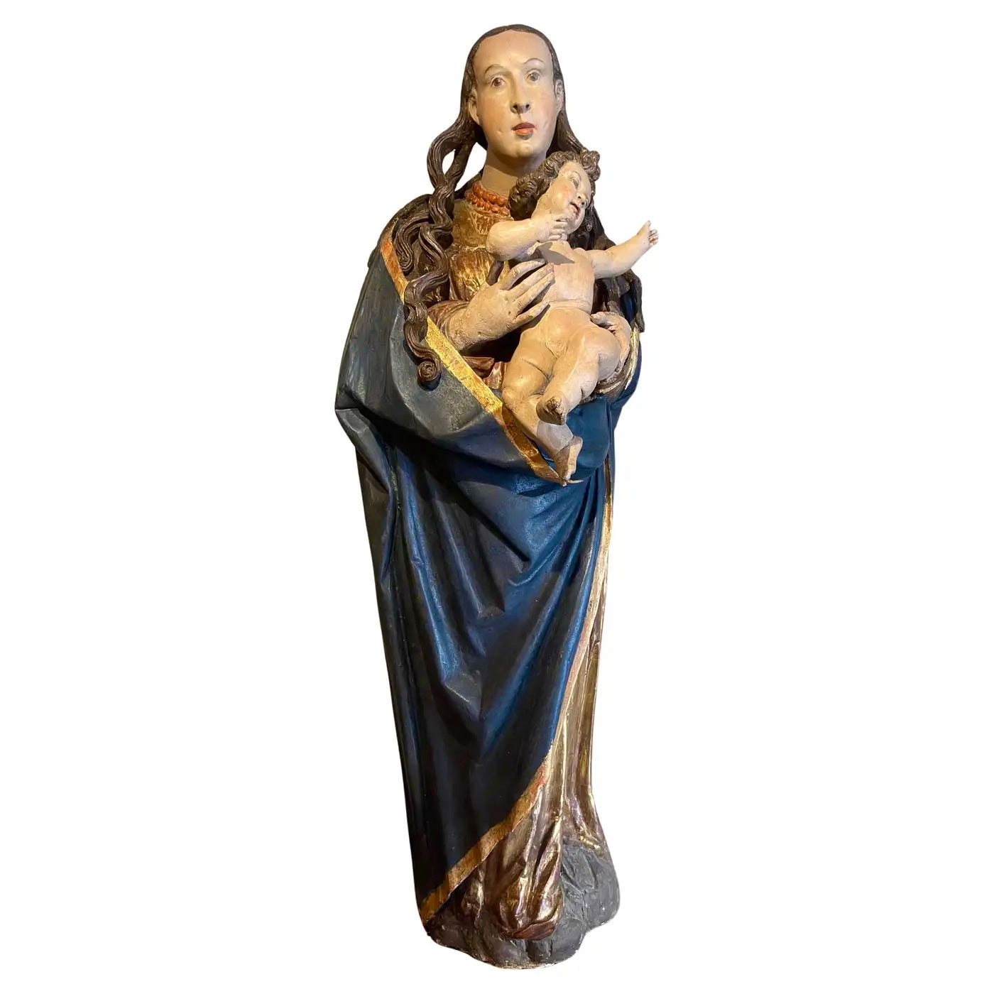 Talla Renacentista Policromada "Virgen con el Niño" | Tirol, Siglo XVI