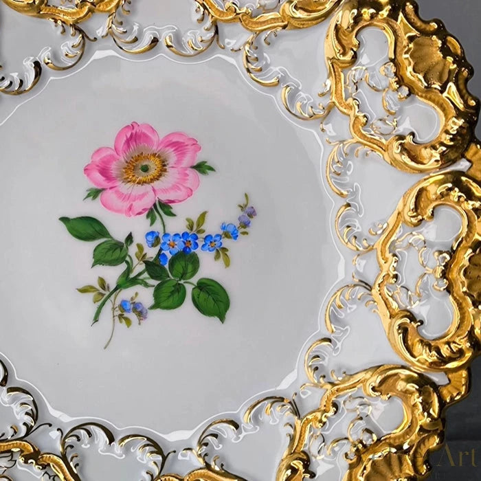 Plato de Porcelana Meissen con Borde de Oro – vista 3 de 4