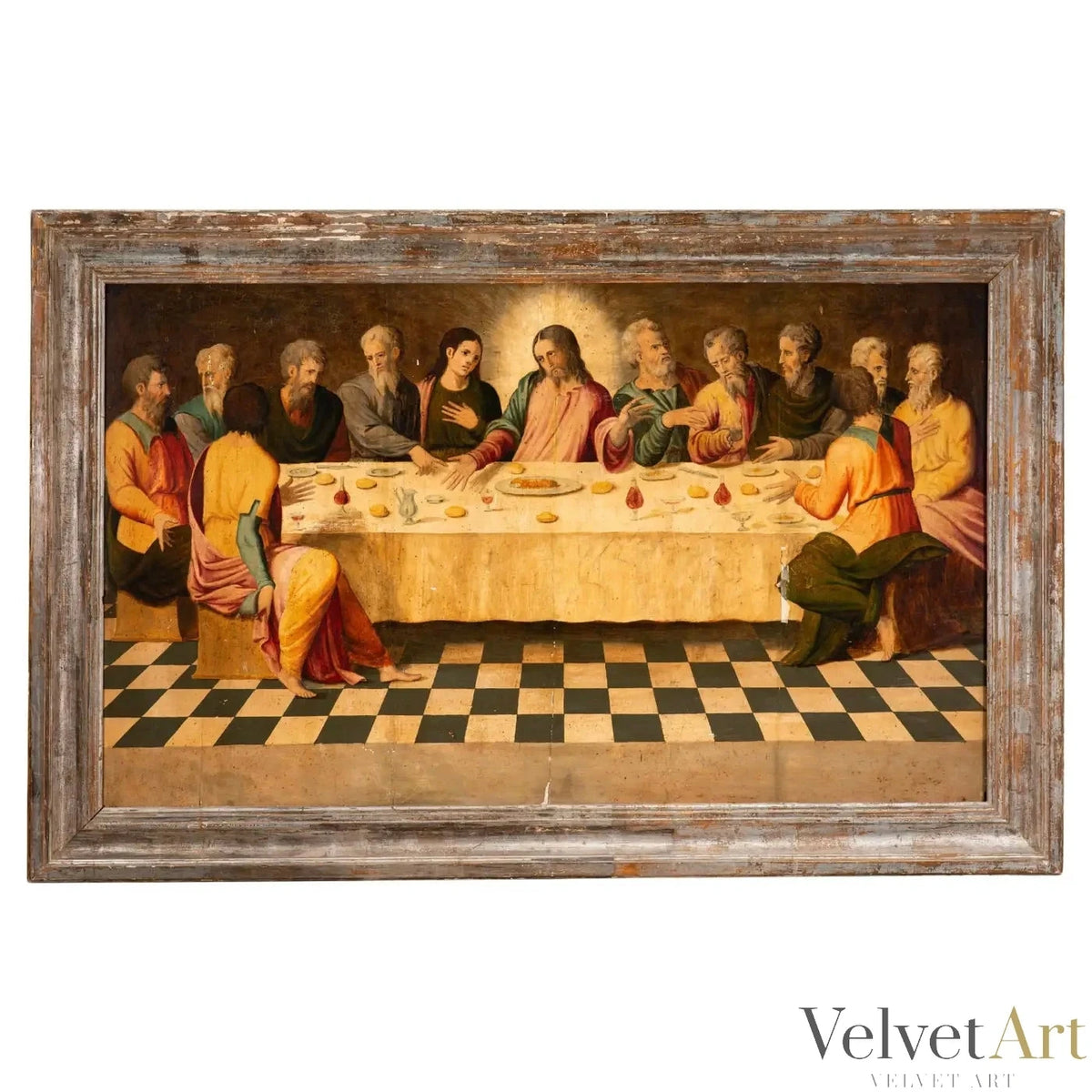 Óleo sobre tabla de la Última Cena, escuela castellana del siglo XVI