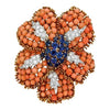 Broche-Colgante Flor de Coral y Piedras Preciosas David Webb