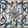 Cuatro Azulejos Portugueses del Siglo XVII: Cerámica Barroca Original para Colección